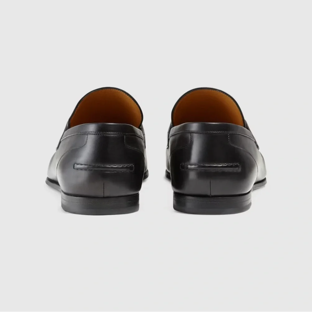 NIB Gucci Horsebit loader in Black Leather w/ Gold Horsebits Size 10.5 - Picture 4 of 15